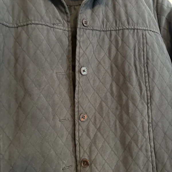 Ashworth Small Quilted Lightweight Jacket Washed Black Collar Outerwear Button - Image 2