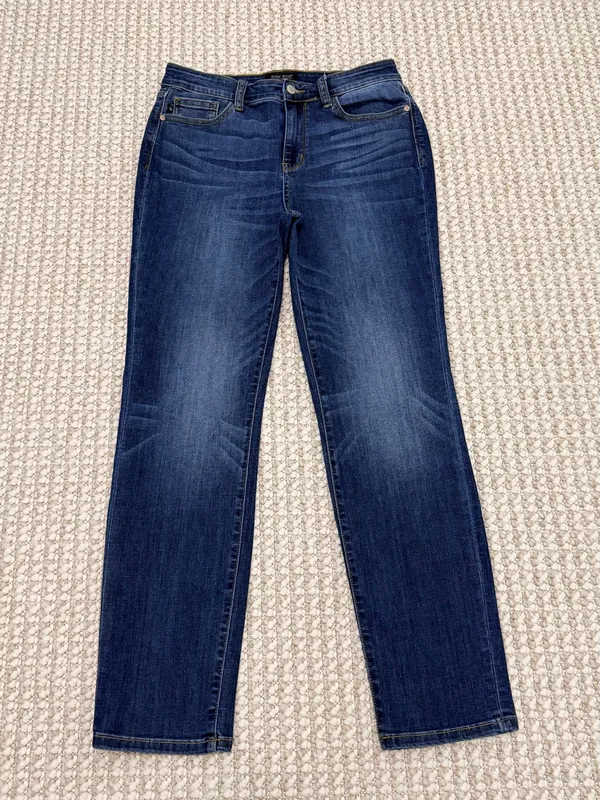 Judy Blue Dark Wash Straight Leg Jeans size 11/30 mid rise - Image 12