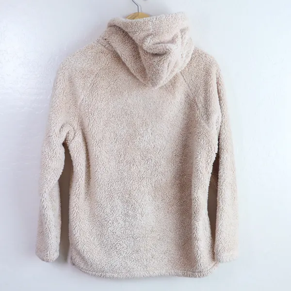 PINK Victoria's Secret Sherpa Teddy‎ Fleece Hoodie XS Beige Quarter Zip Pullover - Image 6