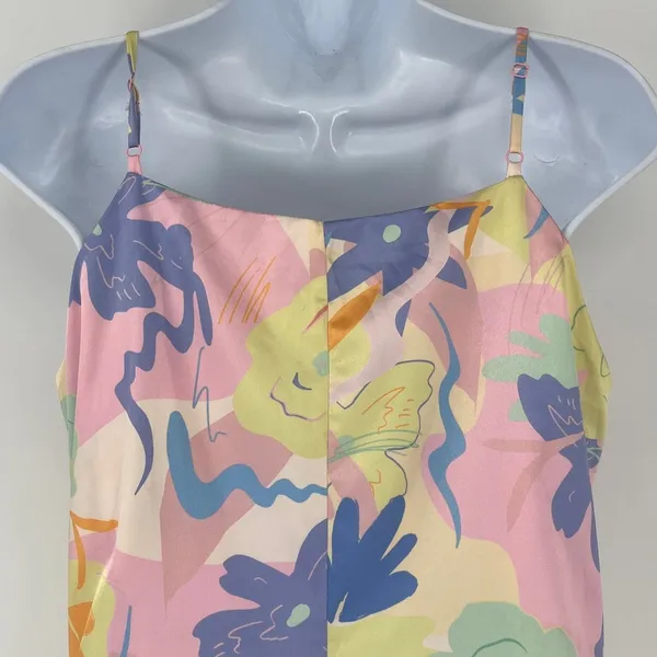Chi Chi Satin Slip Dress Sz 10 Y2K Coquette Pastel Florall Festival Maxi Resort - Image 7