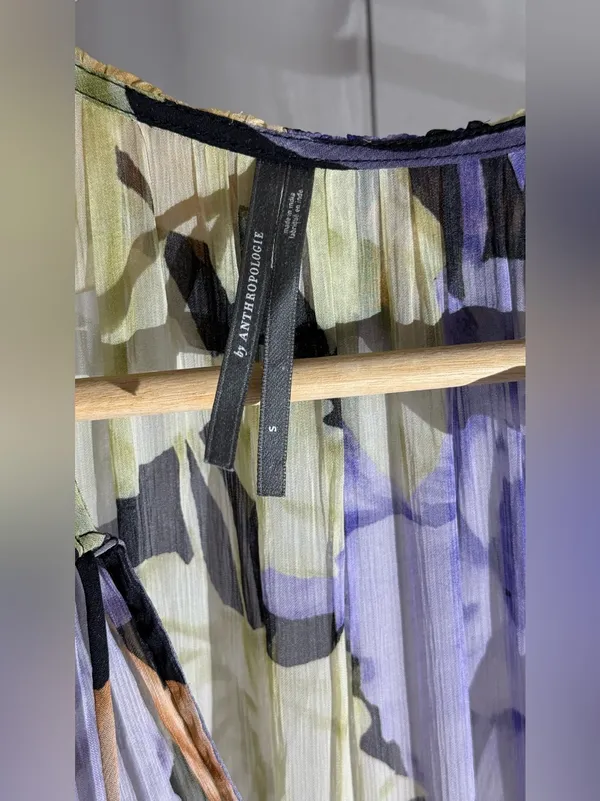 Anthropologie The Marais Printed Chiffon Maxi Dress with Flowing Floral Print - Image 10