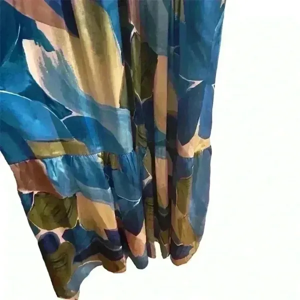 Nicole Miller Women's Sleeveless Halter Maxi Dress M‎ Multicolor Formal - Image 10