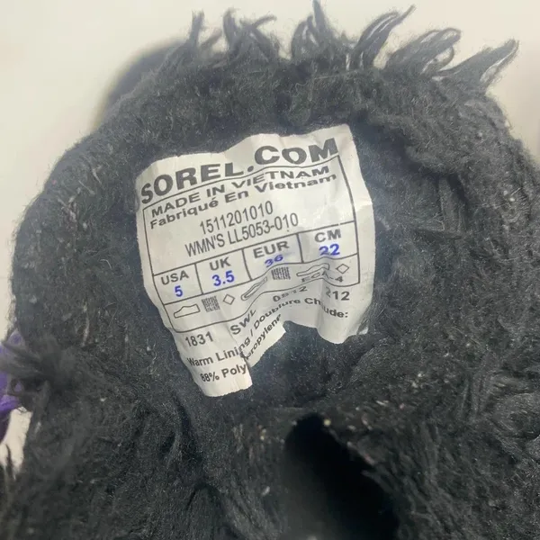 Sorel Tivoli II Leather Plaid Lace-Up Snow Boots‎ Black Gray Purple Size US 5 - Image 11