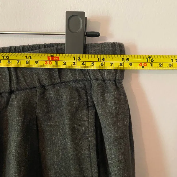 Eileen Fisher Gray Linen Loungewear Barrel Leg Lantern Pants Flowy Women size XS - Image 7