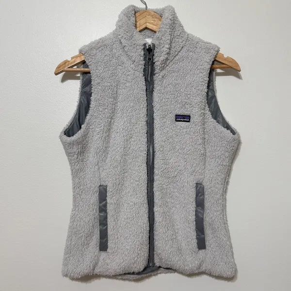 Patagonia Los Gatos Vest Women’s Size Small Gray Full Zip Fuzzy Jacket - Image 2