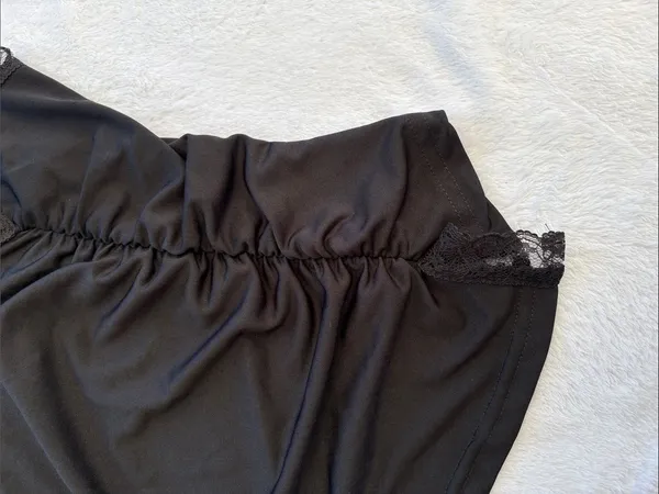Express size small y2k usa Black Lace-Trim Cami Tank Top ruched summer 90s - Image 7