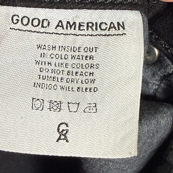 Good American Good Waist Exposed Zip High Rise Skinny Jeans Black Size 10/30 - Image 8