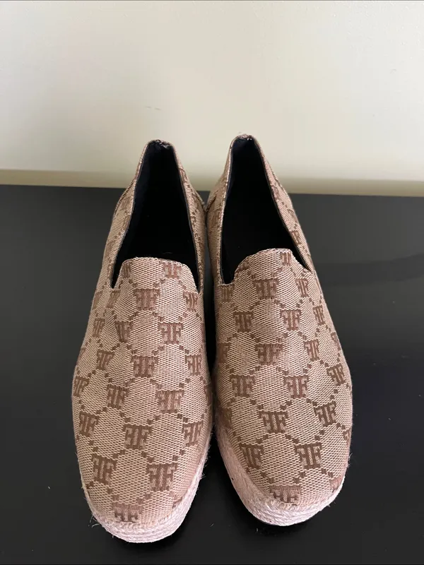 Unbranded Beige Patterned Platform Espadrille Slip - Image 6