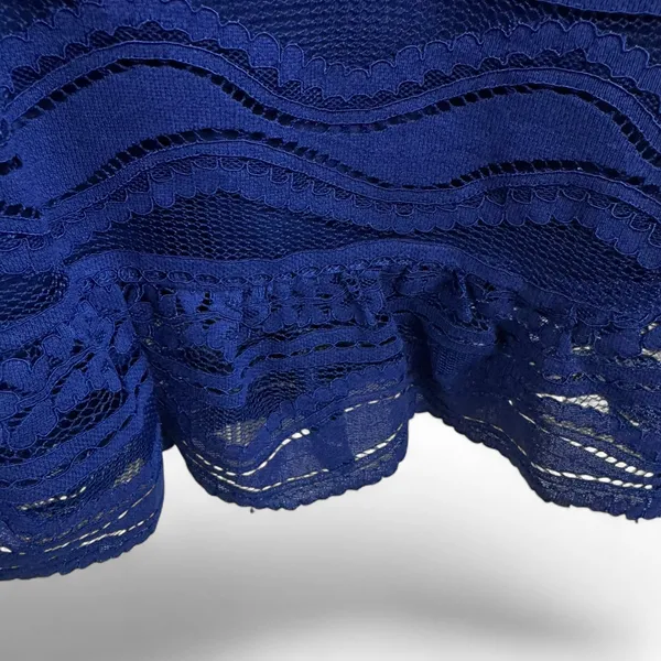 Francesca's Navy Blue‎ Lace Mesh Sheer Yoke Mini Dress NWT Size Large - Image 5