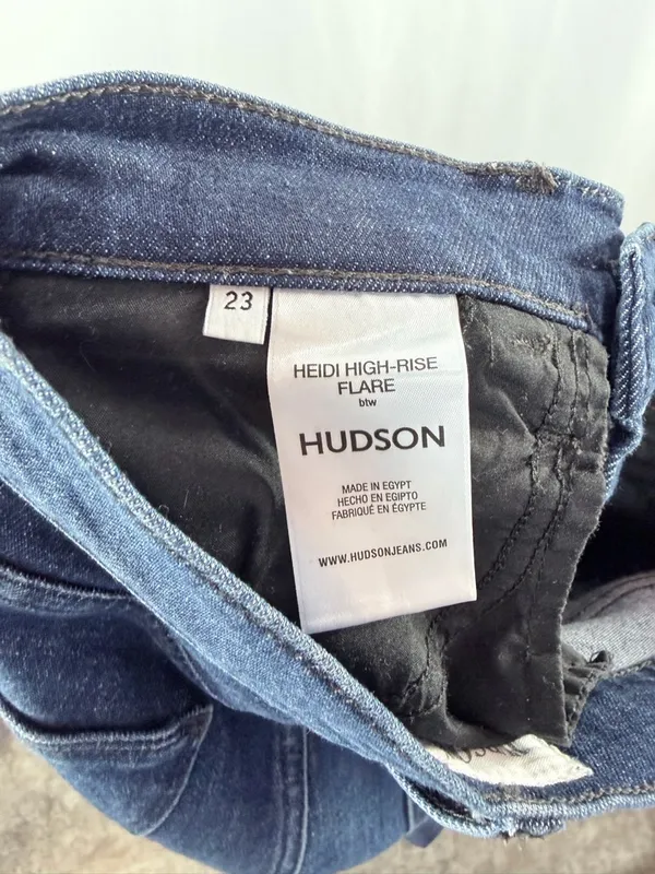 Hudson Heidi High Rise Flare Leg Jeans in Dark Blue Size 23‎ - Image 8
