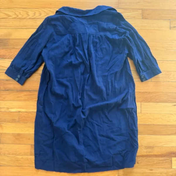 DIANE VON FURSTENBURG Tunic Dress Navy Blue Silk size 6‎ - Image 3