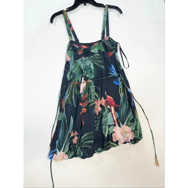 Farm Rio Midnight Macaw Fiesta Black Mini Dress with straps XS - Image 6