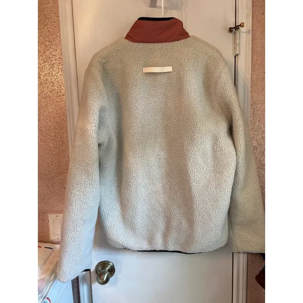 Wezc XL Beige and Mauve Sherpa Lined Zip Up Jacket - Image 5