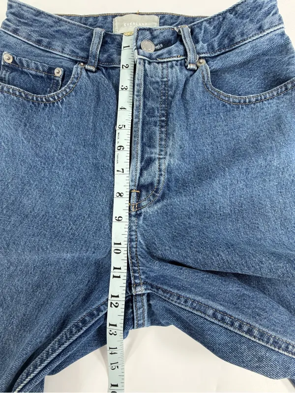 Everlane Curvy 90s Cheeky Straight Leg Jeans Organic‎ Cotton Blue Denim Size 27 - Image 7