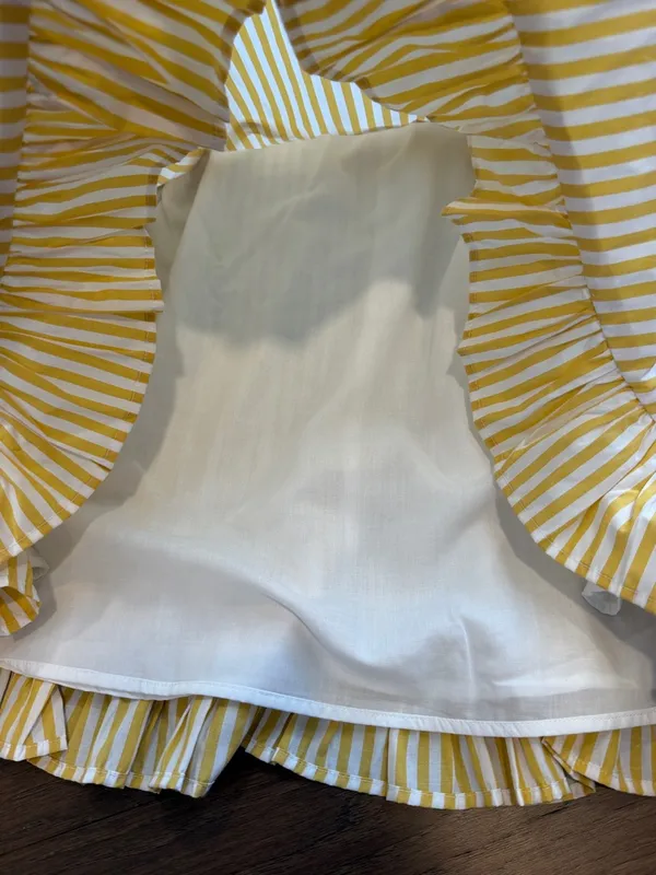 English Factory Belted Mini Dress in Yellow/White - Medium - C11-195 - Image 7