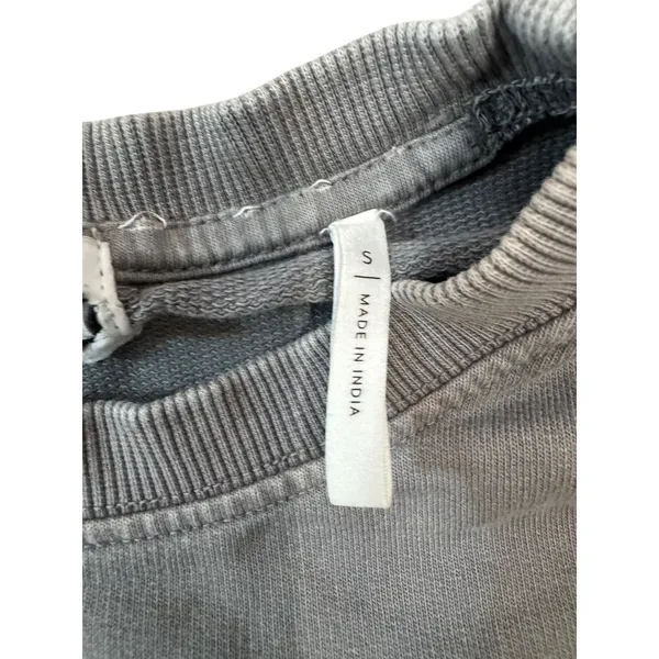 BLDWN Haring Pewter Gray Cotton Crewneck Sweatshirt Back Seam Detail Size Small - Image 2