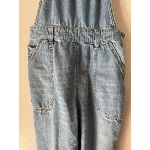 Pilcro Anthropologie Wide Leg Denim Jumpsuit Size 24P Blue - Image 6