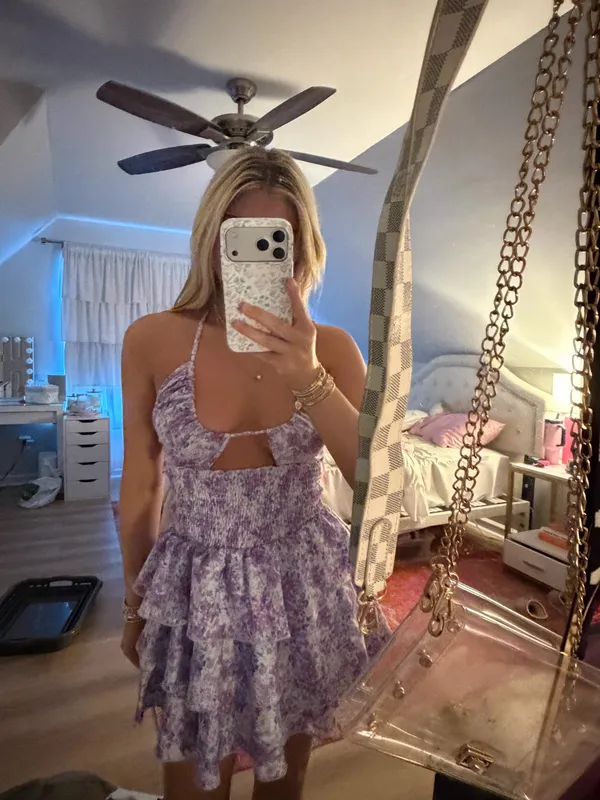 SheIn purple floral dress - Image 4