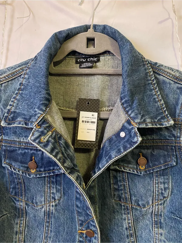 City Chic Classic Blue Denim Jacket - Image 2