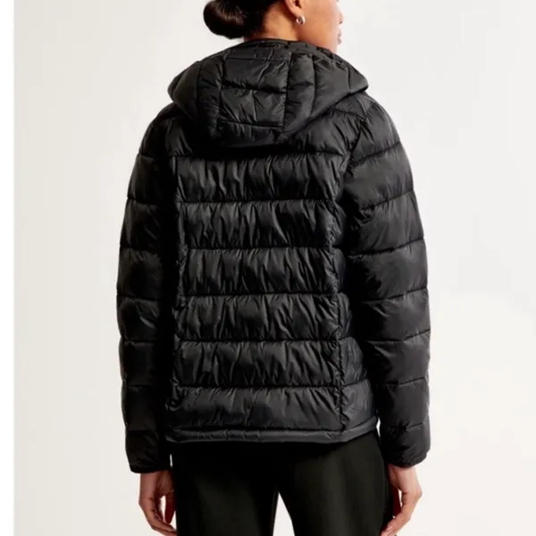 ABERCROMBIE & FITCH Lightweight Packable Puffer Black Large - Image 2