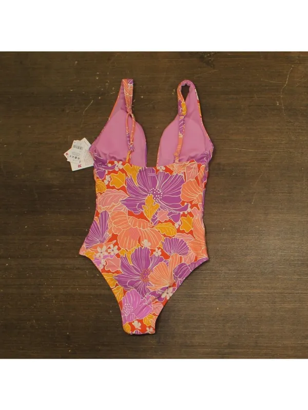 NWT Roxy One Piece Plunge Swimsuit Slimming Tummy Control Lilac Purple Multi XS - Image 5