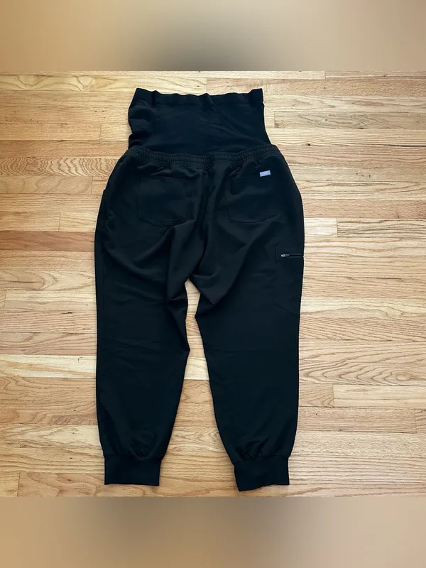 FIGS Zamora Maternity Jogger Scrub Pants Black Petite XXL - Image 12