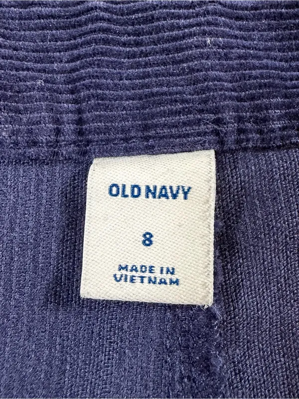 Old Navy Corduroy Snap Button Front Skirt Size 8 Navy Blue Academia Clueless NWT - Image 5
