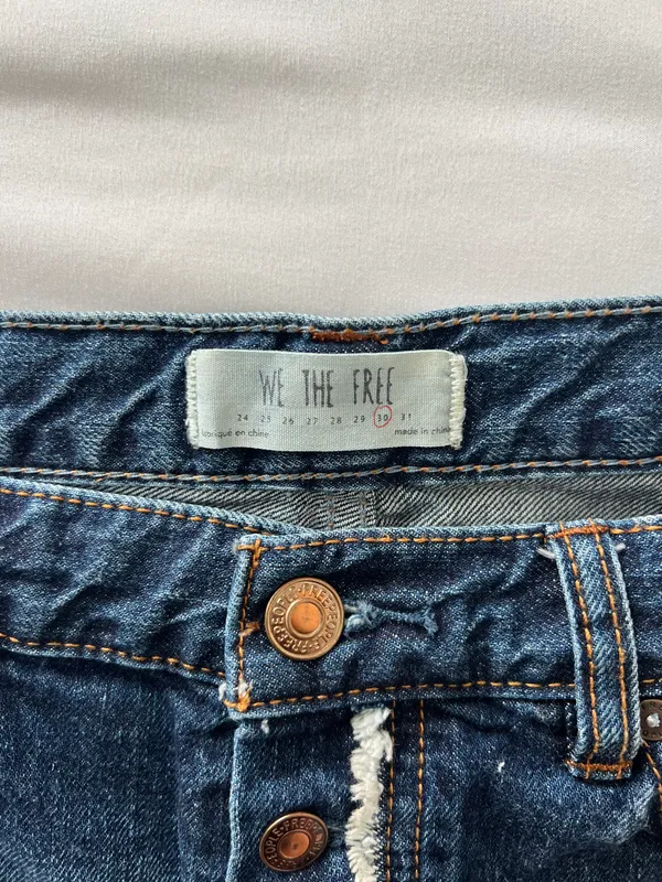 Free People Distressed Denim Butterfly Shorts - Image 7