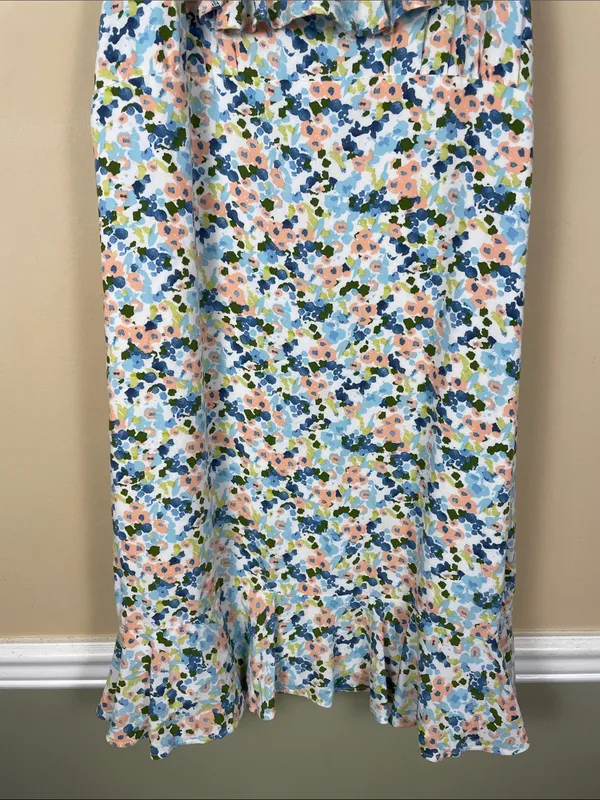 Abercrombie & Fitch Women’s Boho Floral Print Multicolor Ruffle Dress - Image 3