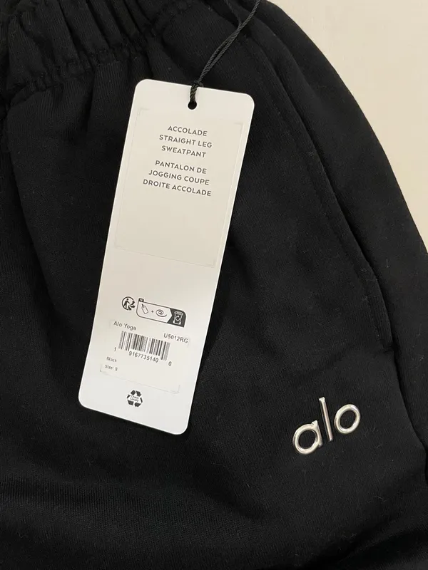 ALO Yoga NWT Accolade Straight Leg Sweatpants Black Size S Oversized - Image 7