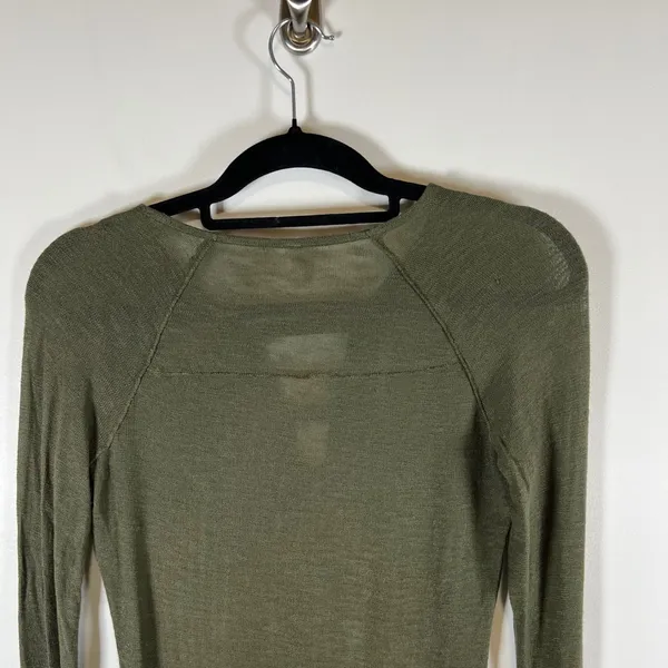 Intimately Free People Olive‎ Green Strappy V-Neck Long Sleeve Top Medium Boho - Image 8