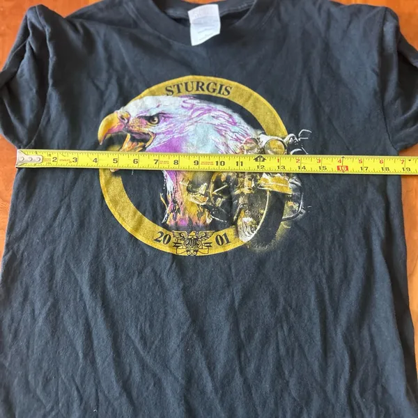 Vintage Y2K Sturgis 2001 rolled sleeve t-shirt Size Medium - Image 3