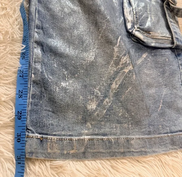 Vibrant M.I.U. Metallic Wide leg Cargo Denim Pants - NWT - Womens Size L 32”W - Image 15