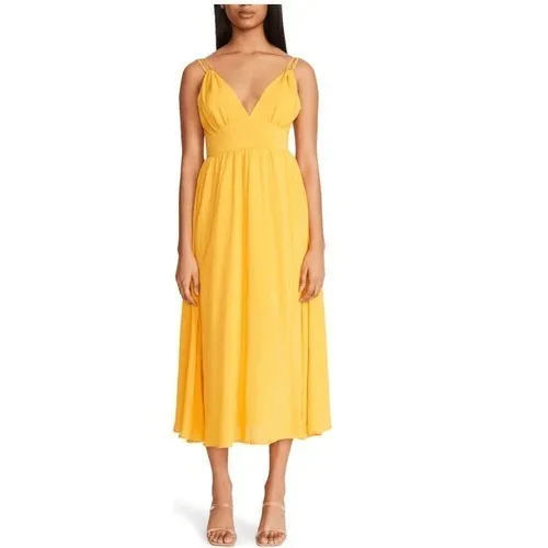 BB DAKOTA BY STEVE MADDEN Challi Midi Dress, Summer, Yellow, Medium (6-8),‎ NWT - Image 4