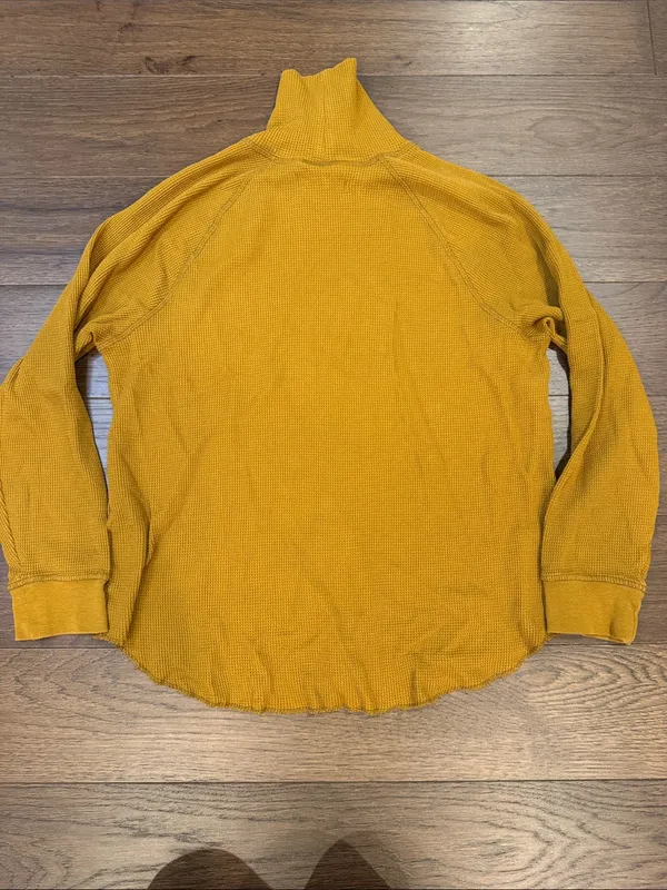 Everlane Mustard Waffle-Knit Turtleneck Sweater Size Large - C68-018 - Image 5