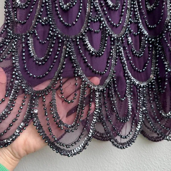 Vintage Sleeveless Fully Sequin Beaded Sparkle Party Cocktail Dress Size 2 - Image 6