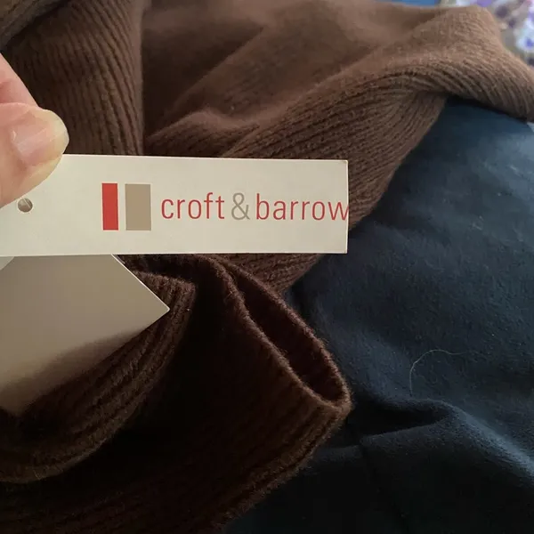 NWT Croft & Barrow women's brown cardigan size Large body 100% acrylic - Image 6
