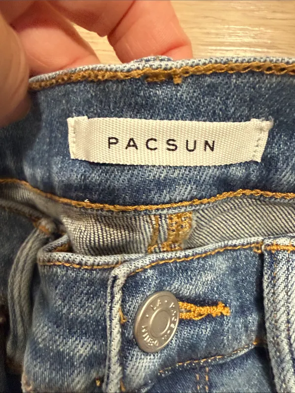 PACSUN High Rise Jegging in Medium Blue with Dark Patch Size 25 - Image 4