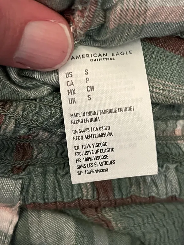 American Eagle Outfitters Jumpsuit Womens Small Green Plaid Smocked Pockets - Image 9