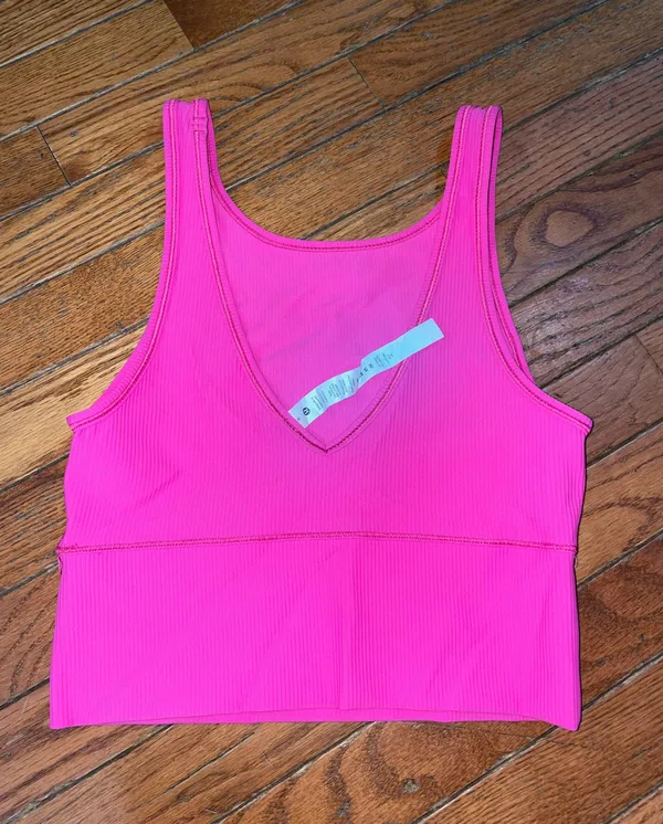 Lululemon POW Pink Ribbed Power Pivot Tank 6 - Image 3