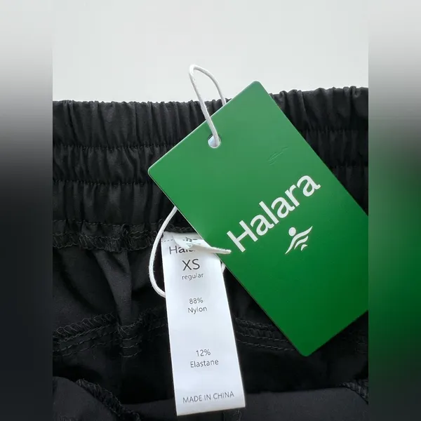 Halara Ablack Nylon jogger pants elastic waist zip pockets XS NEW - Image 3