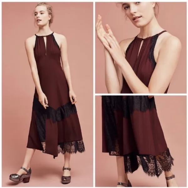 Moulinette Soeurs‎ Janie Lace Halter Dress in Purple Black Size 2 - Image 2