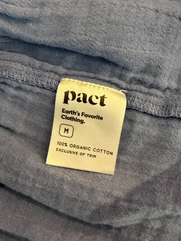 Pact - Coastal Double Gauze Throw-and-Go Dress Blue Organic Cotton Sz M - Image 7