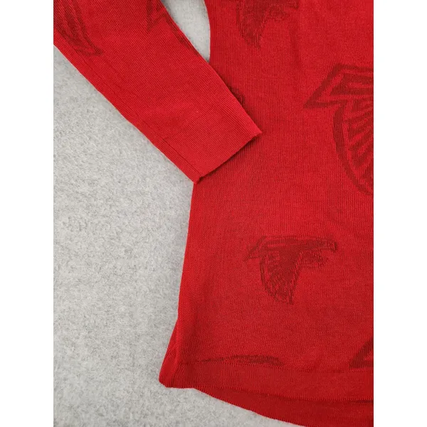 Womens Red‎ Atlanta Falcons Football Tunic Raglan Pullover Sweater Size MEDIUM - Image 3