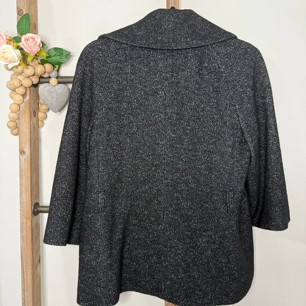 Ann Taylor Black Gray Wool Blend Blazer Size 10‎ - Image 5