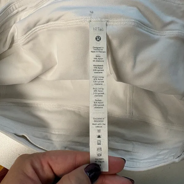Lululemon Pace Rival Skirt Tall Womens 10 White Pleated Tennis Skort Activewear - Image 6