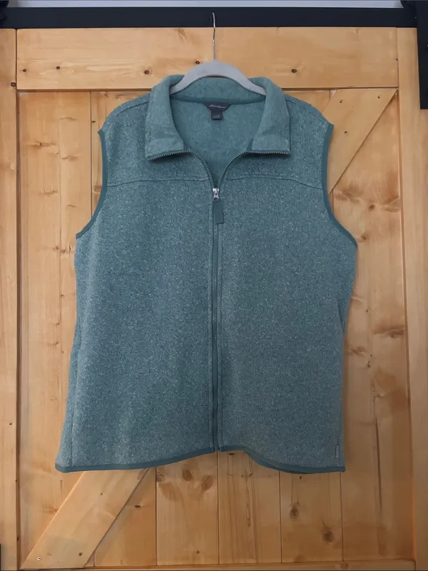 Eddie Bauer Sage Green Radiator Sweater Fleece Full-Zip‎ Vest - Women's XL - Image 3