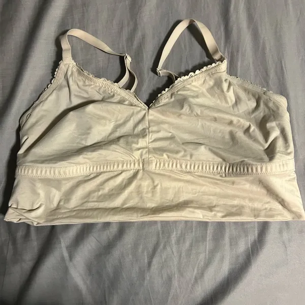 Aerie Nude Long Line Lace Trim Bralette Size XL - Image 5