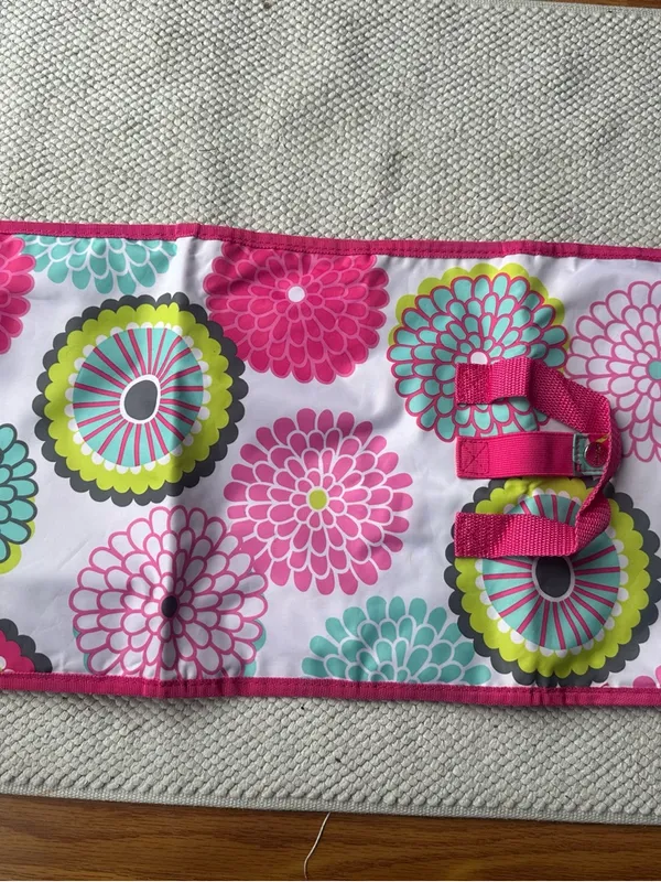 thirty-one Floral Print Tote with Hot Pink Handles and Teal Accents - Image 9