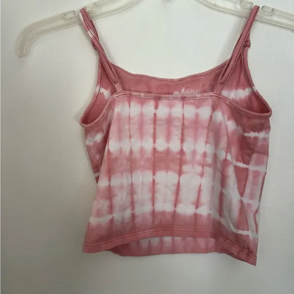 American Eagle AE Pink Tie Dye Crop Tank Spaghetti Strap XS Cotton - Image 6